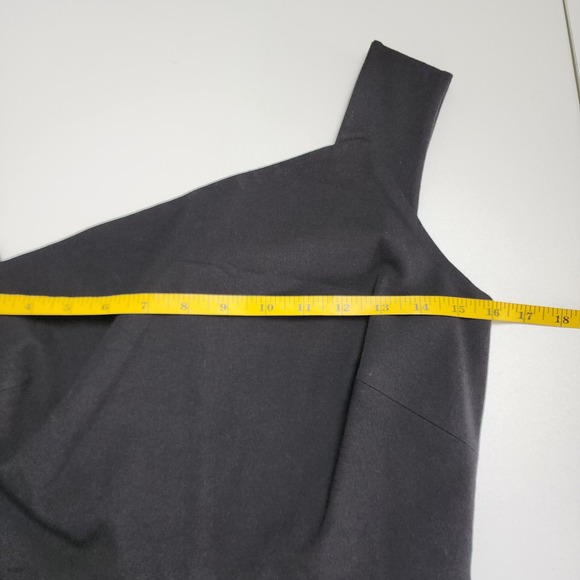 Banana Republic Roland Mouret Womens One-Shoulder Sheath Dress Size 10P Black - Picture 10 of 13